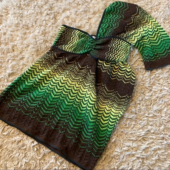 Missoni One Shoulder Knit Top Green Sz 6 - Picture 2 of 9